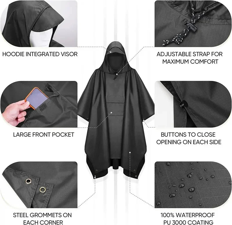 Outdoor Hooded Raincoat Jacket
