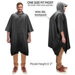 Portable Hooded Rain Poncho Waterproof Outdoor Protection Jacket