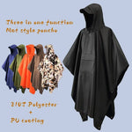 Portable Hooded Rain Poncho Waterproof Outdoor Protection Jacket