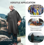 Portable Hooded Rain Poncho Waterproof Outdoor Protection Jacket