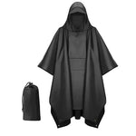 Portable Hooded Rain Poncho Waterproof Outdoor Protection Jacket
