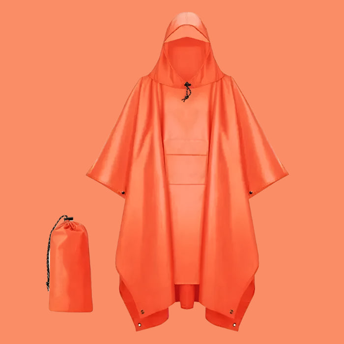 Portable Hooded Rain Poncho Waterproof Outdoor Protection Jacket