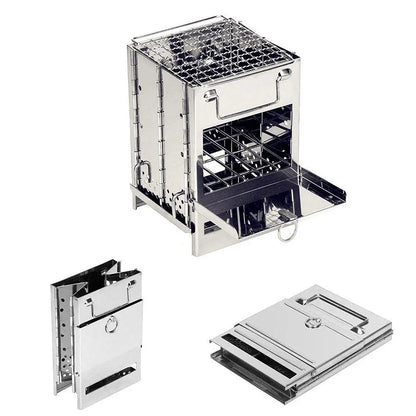 Camping Wood Burning Stove with Grill
