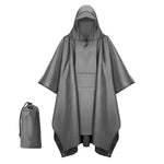 Portable Hooded Rain Poncho Waterproof Outdoor Protection Jacket