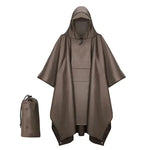 Portable Hooded Rain Poncho Waterproof Outdoor Protection Jacket